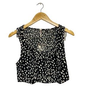Free People Bennett Crop Top (missing shorts) Size 0 Black/White